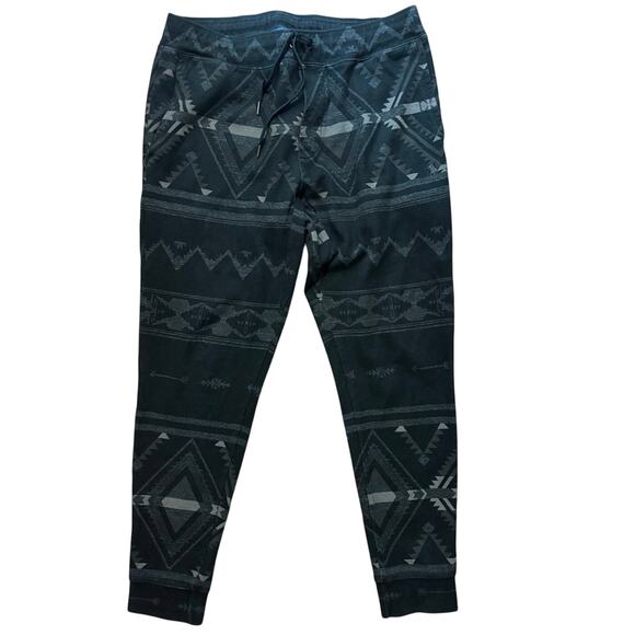 Polo Ralph Lauren Aztec Print Joggers Black Size Medium - Picture 1 of 6